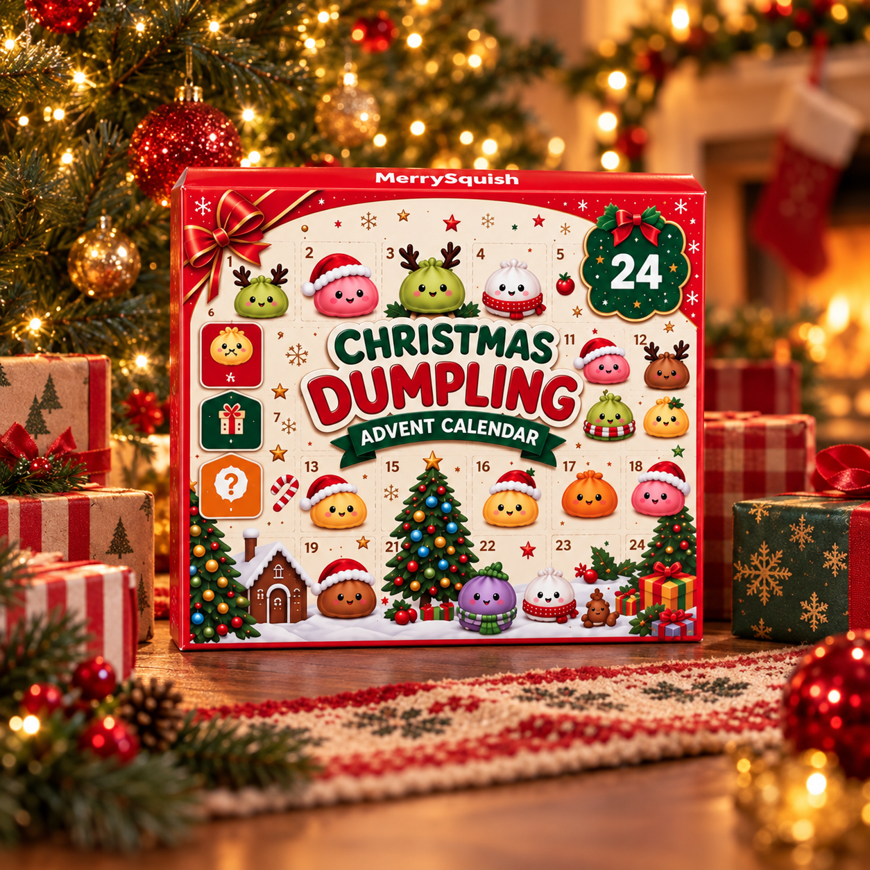 Dumpling Advent Calendar displayed as a Christmas gift